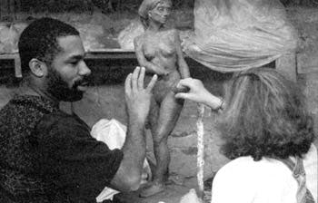 Director and instructor, Vincent Hawkins, teaching figure sculpture